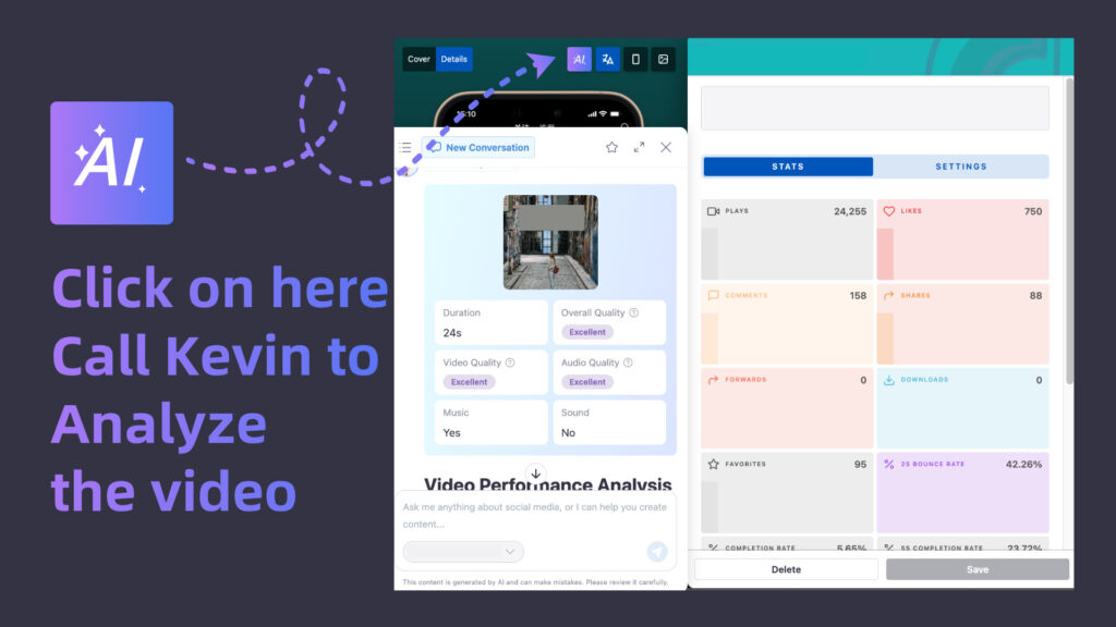 Click on the button to call Kevin to analyze the video